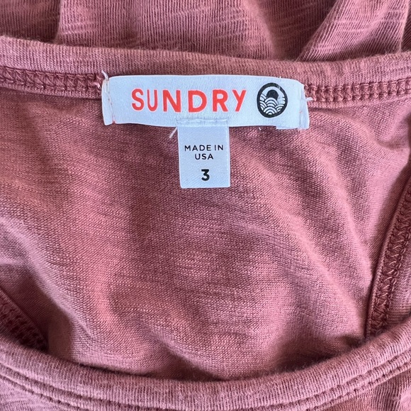 SUNDRY PETAL PINK RUCHED U—NECK SLEEVELESS COTTON DRESS POWDER PINK PASTEL DRESS - Picture 10 of 13